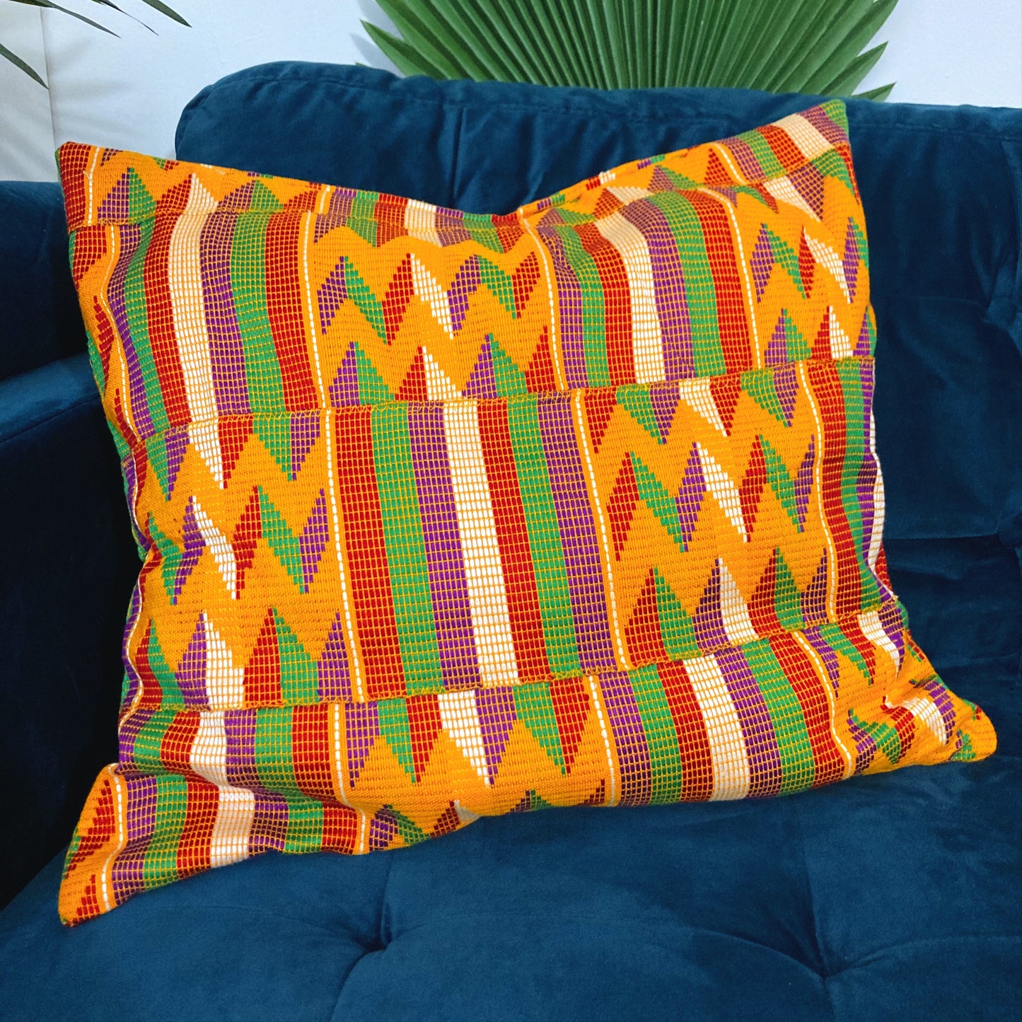 AKAN HOME RED/ORANGE KENTE PILLOWCASE (20in X 20in)